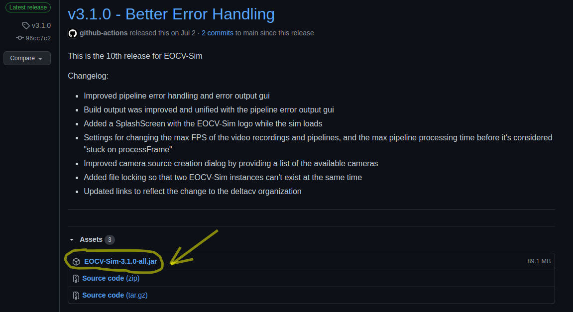 Example screenshot of the latest release as of 17/09/21